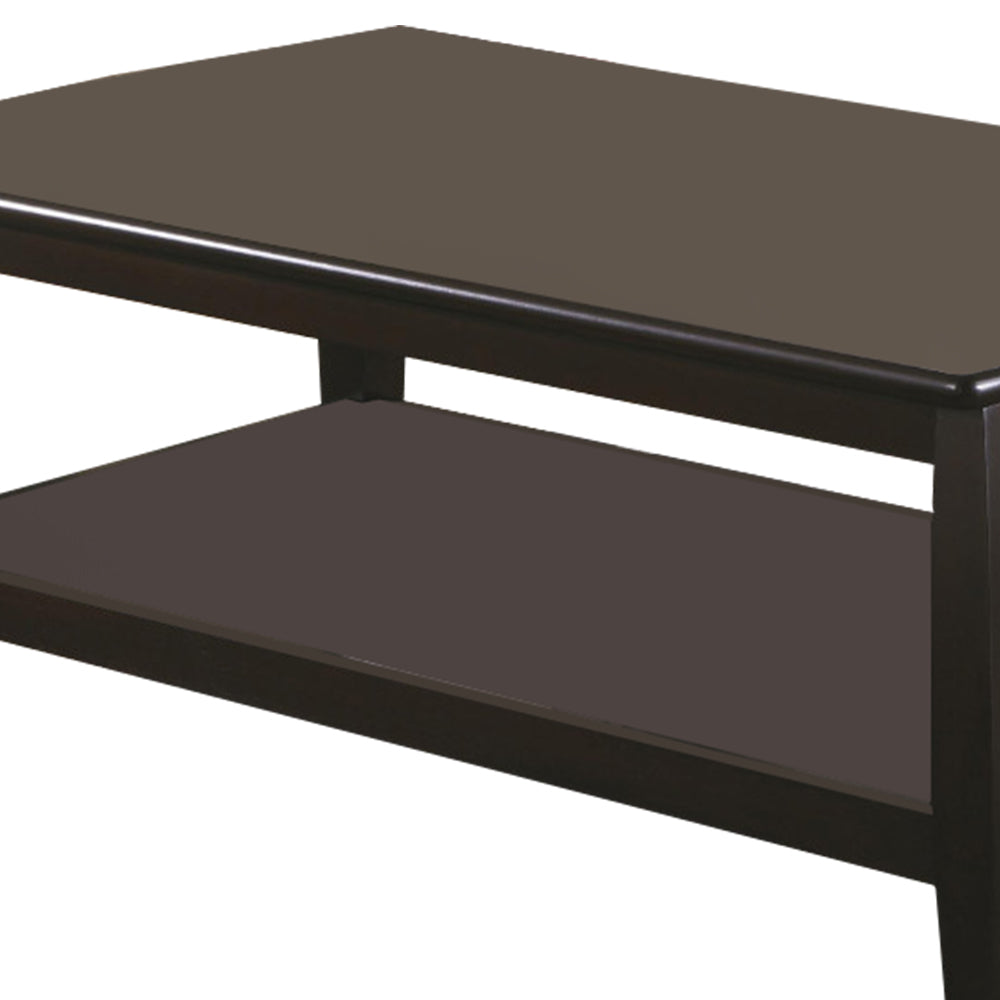 Rectangular Coffee Table with Lower Shelf Espresso