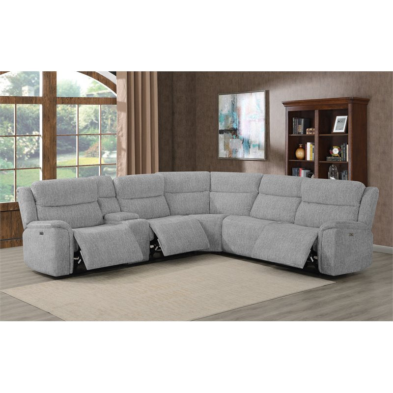 Wagner 6-piece Modular Power^2 Sectional Light Grey