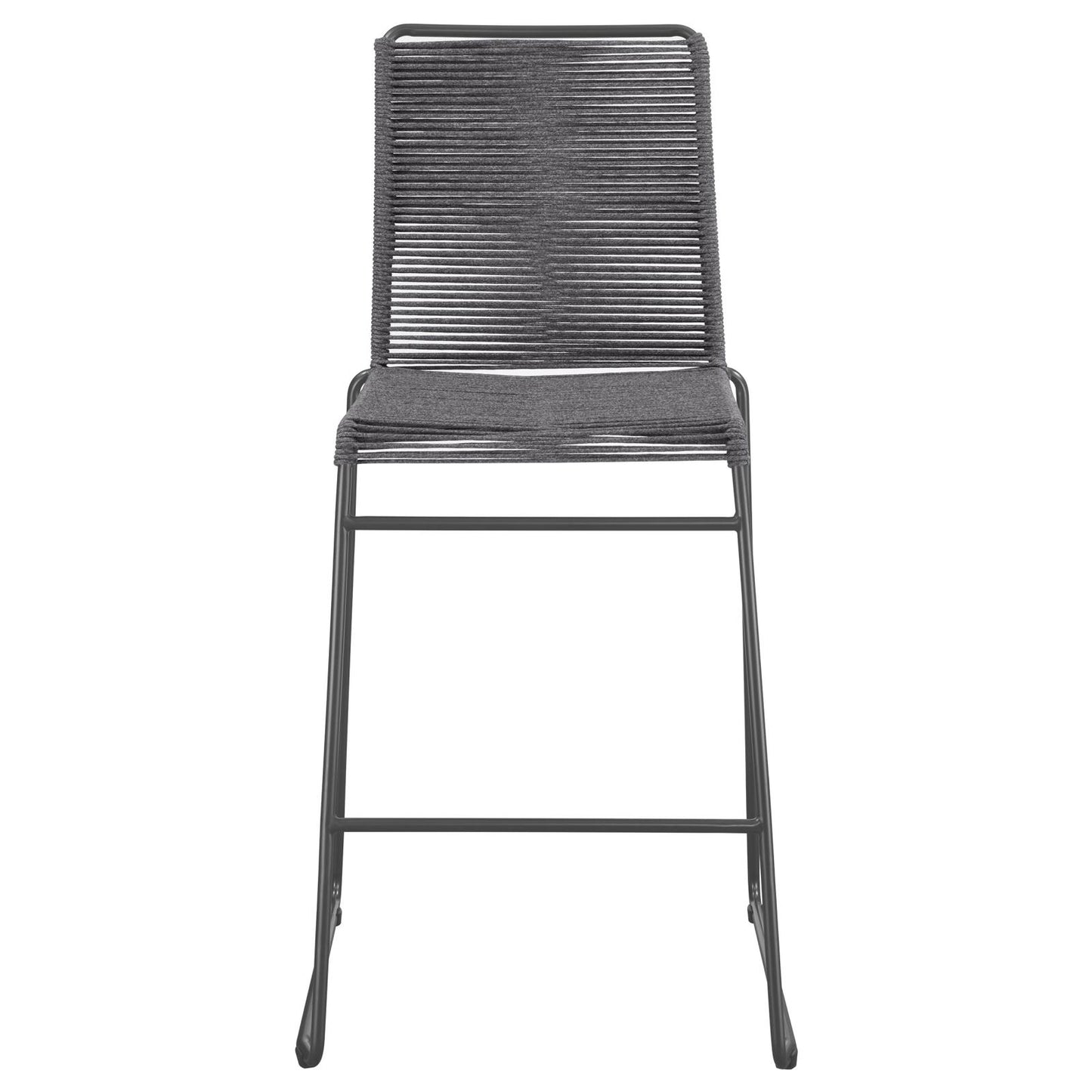 Kai Upholstered Bar Stools with Footrest (Set of 2) Charcoal and Gunmetal