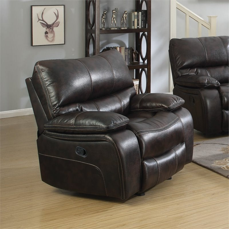 Willemse Upholstered Glider Recliner Dark Brown