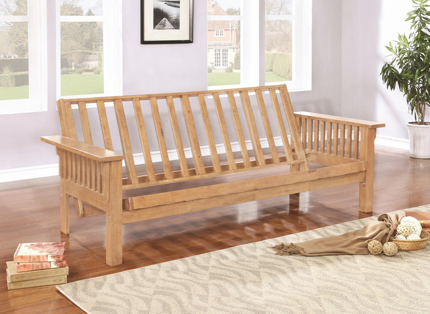 Slat Futon Frame Weathered Oak