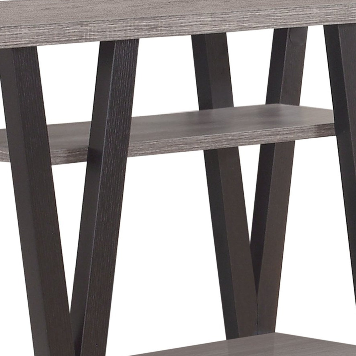 V-shaped Sofa Table Black and Antique Grey