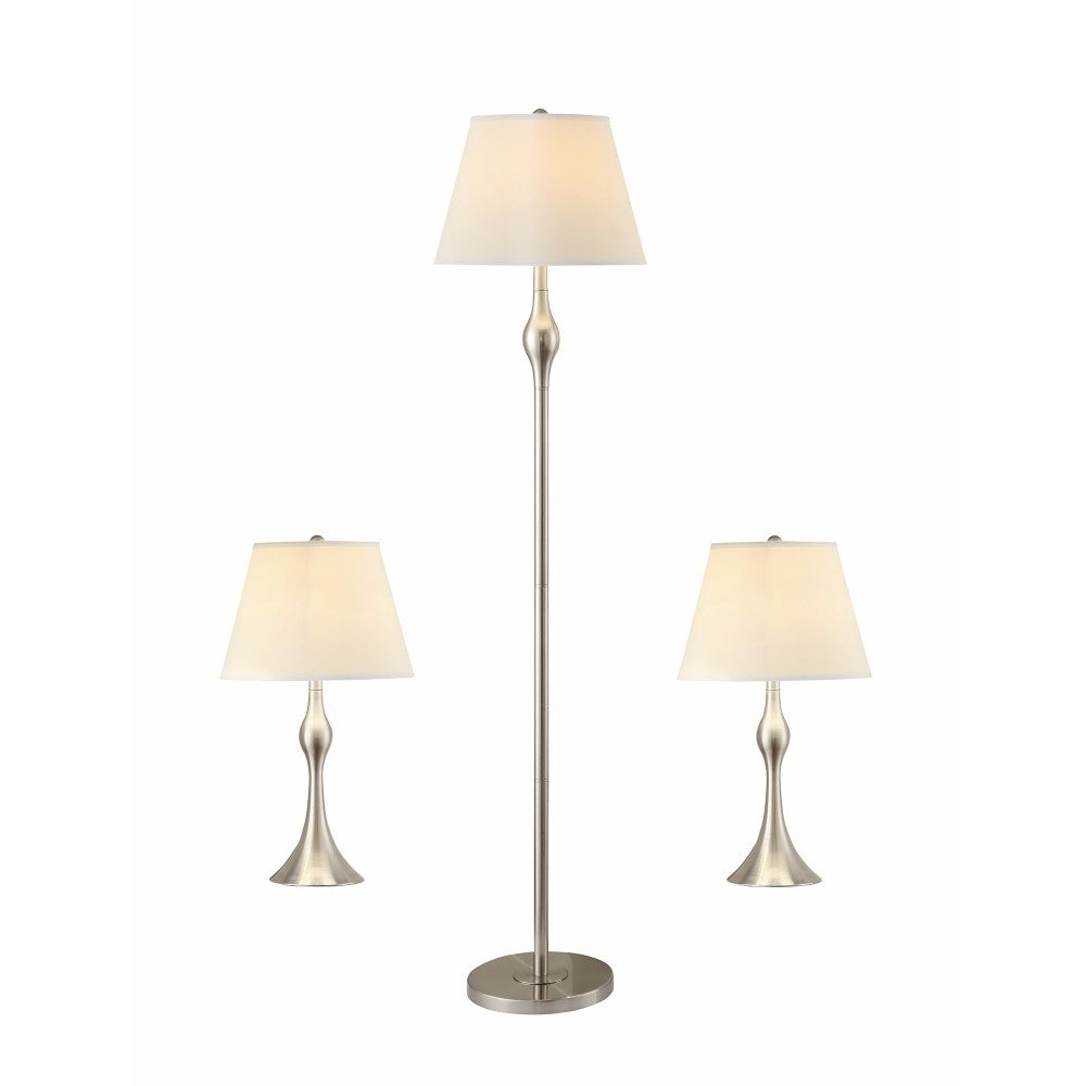 3-piece Slender Lamp Set Brushed Nickel