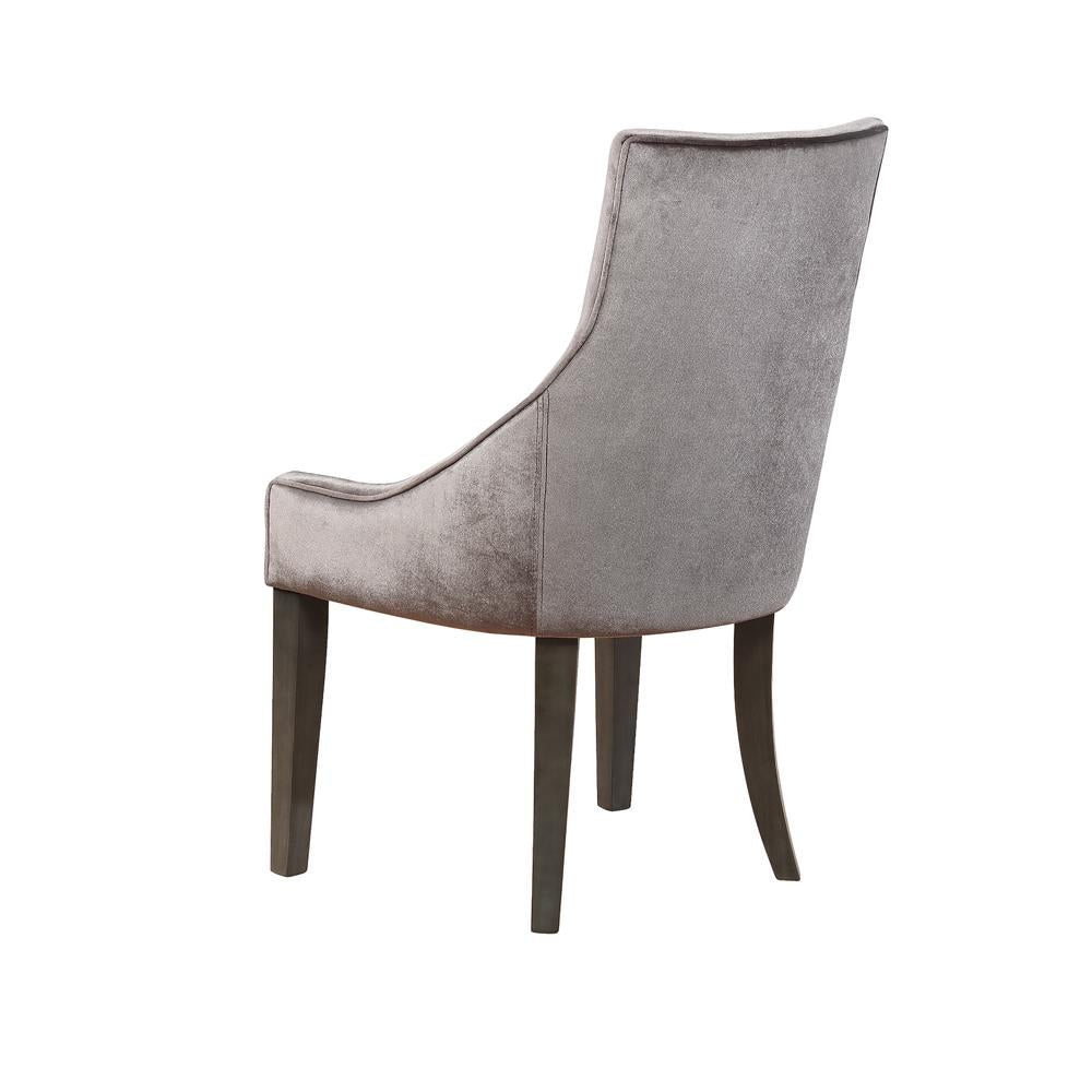 Mindy Upholstered Demi Wing Chairs Grey (Set of 2)