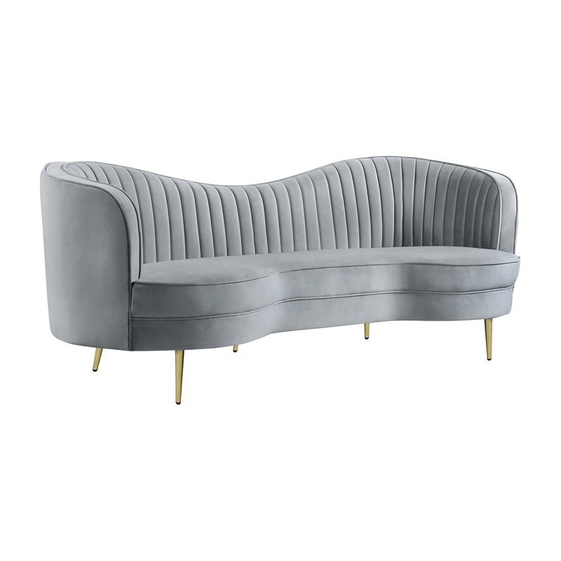 Sophia 3-piece Upholstered Living Room Set with Camel Back Grey and Gold