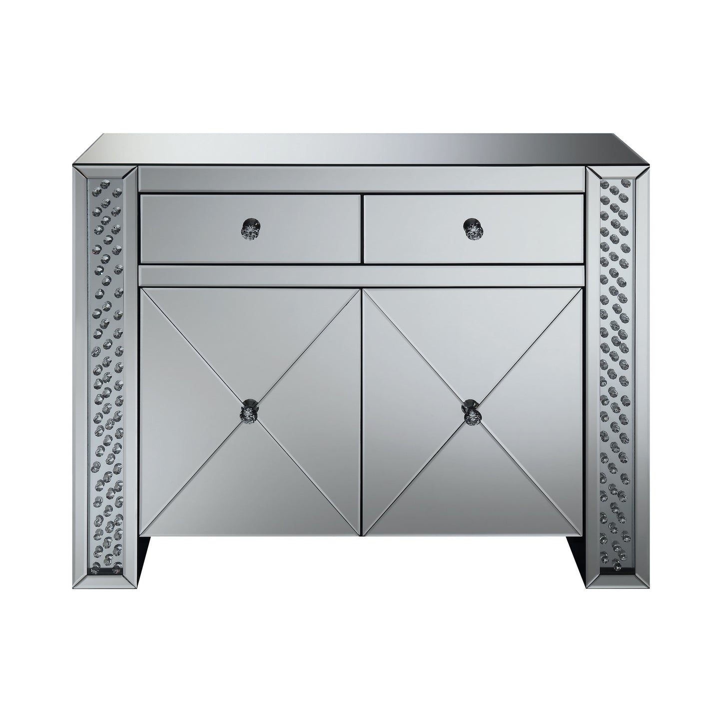 2-drawer Accent Cabinet Clear Mirror