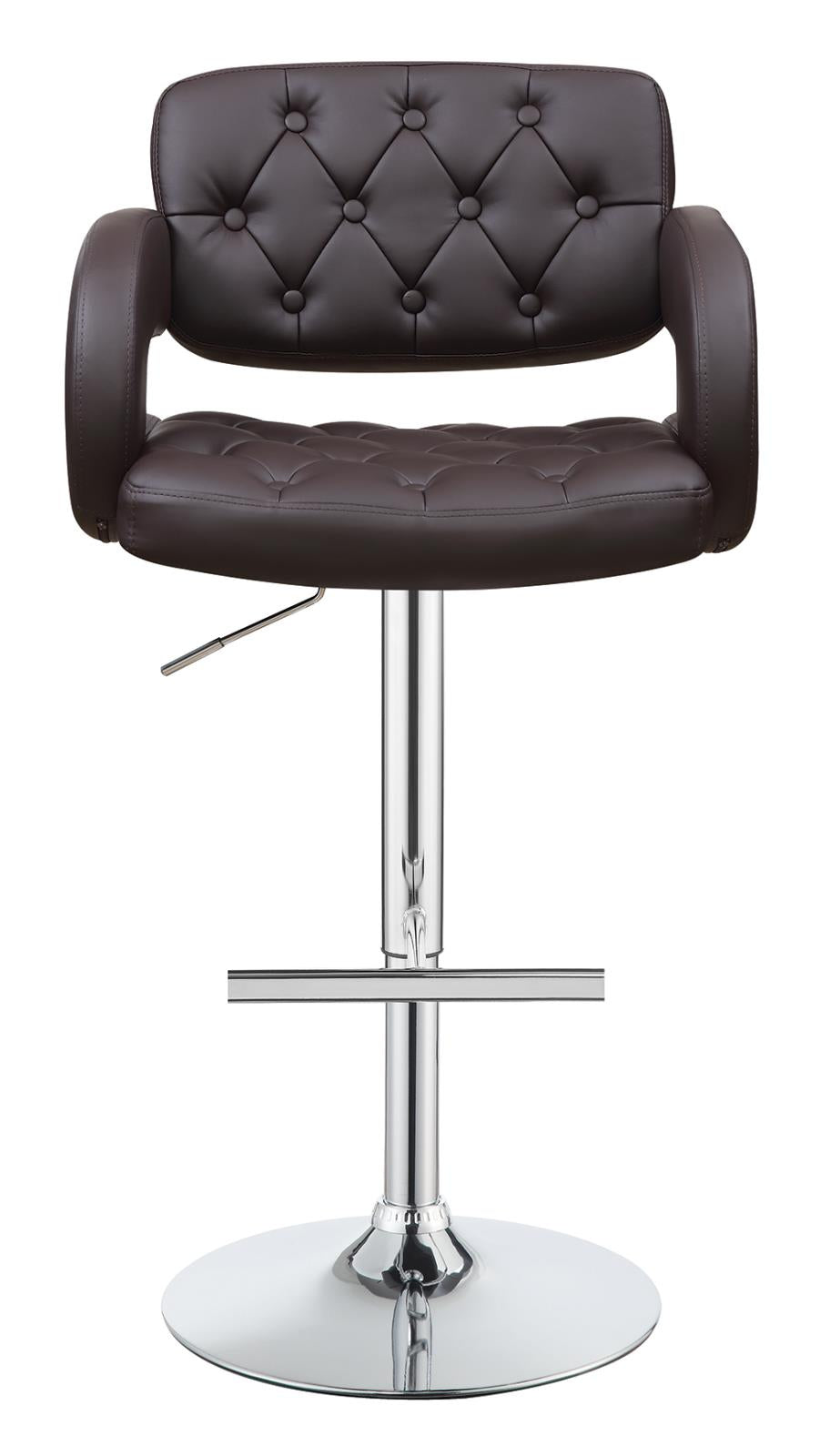 Brandi 29" Adjustable Height Bar Stool Chrome and Brown