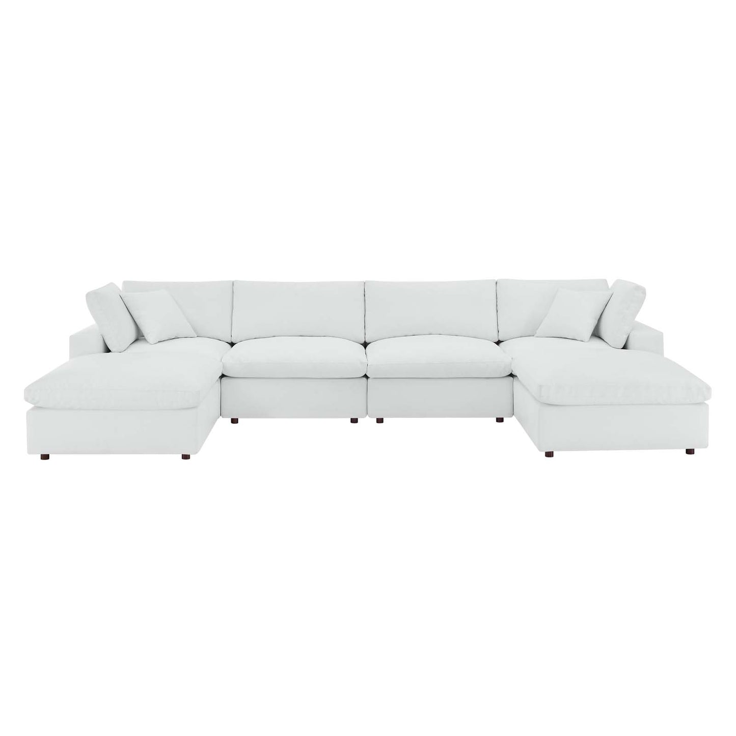 Commix Down Filled Overstuffed Vegan Leather 6-Piece Sectional Sofa