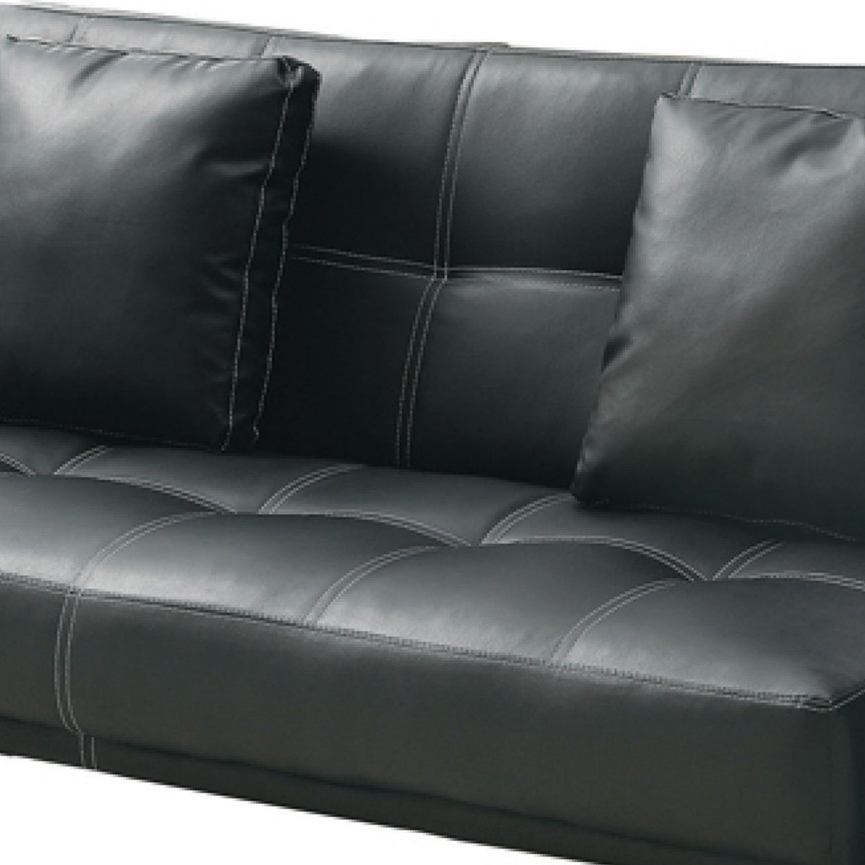 Spears Sofa Bed with Cup Holders in Armrests Black