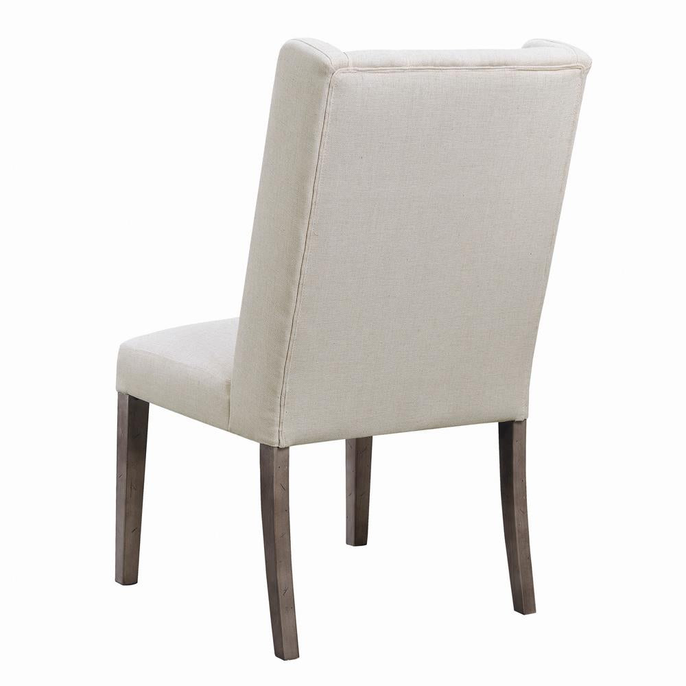 Batson Tufted Side Chairs Dark Brown and Beige (Set of 2)