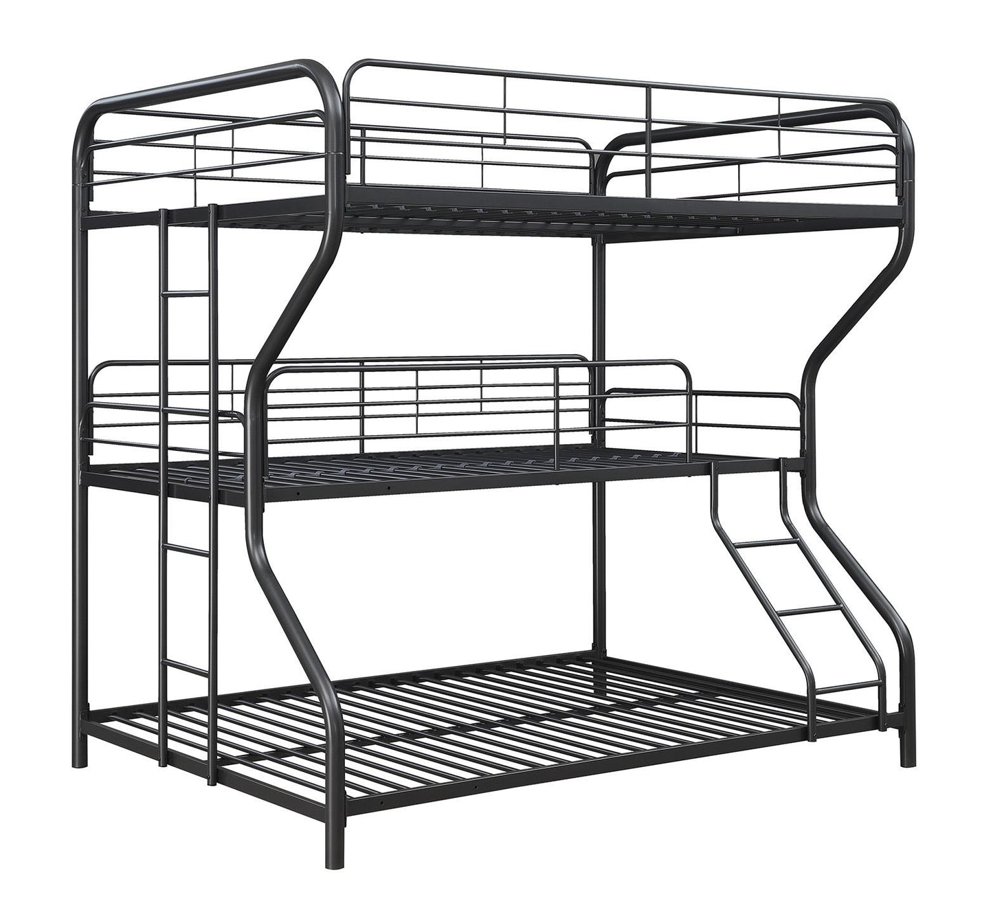 Garner Triple Bunk Bed with Ladder Gunmetal
