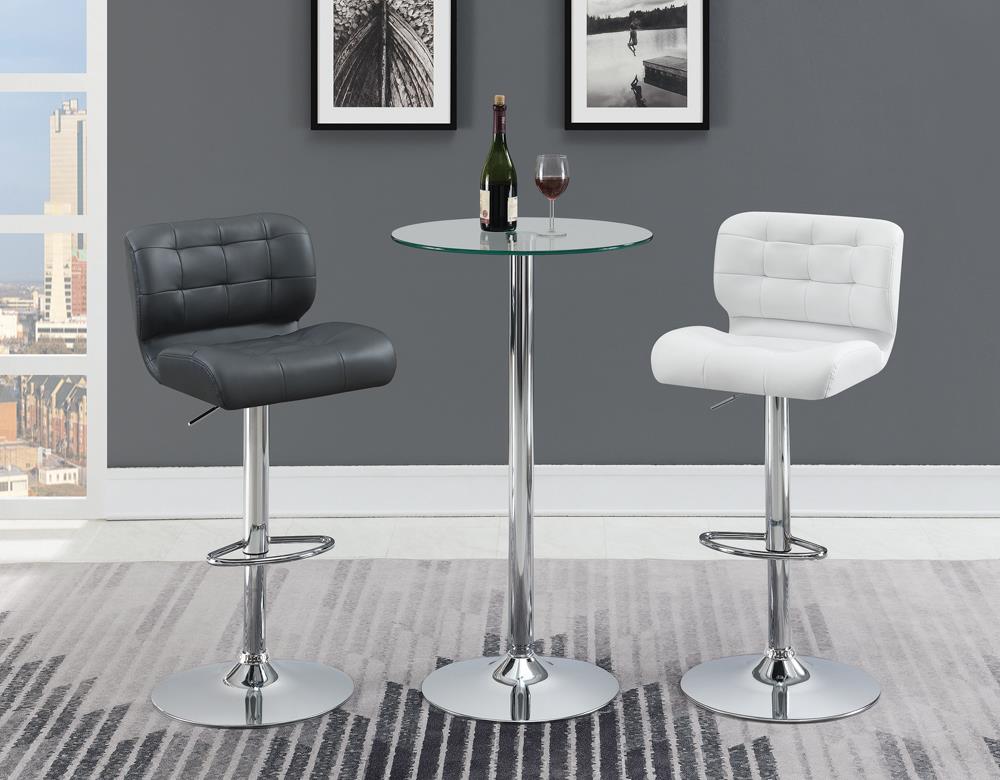 Azalea Upholstered Adjustable Bar Stools Chrome and Grey (Set of 2)
