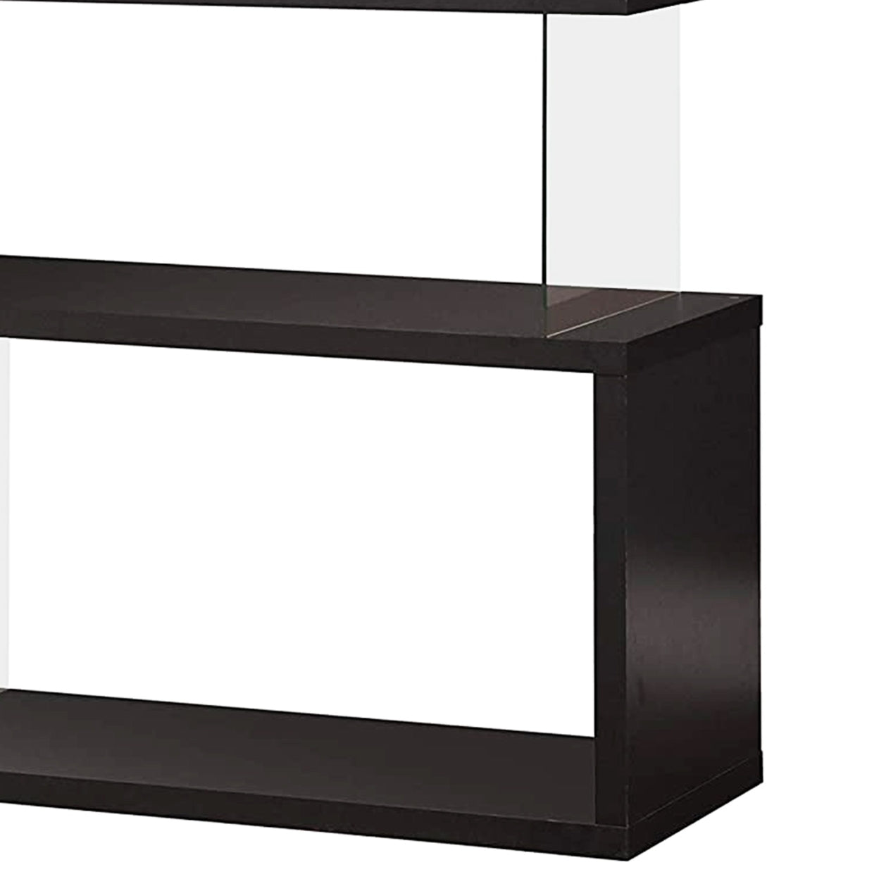 Emelle 4-tier Bookcase Black and Clear