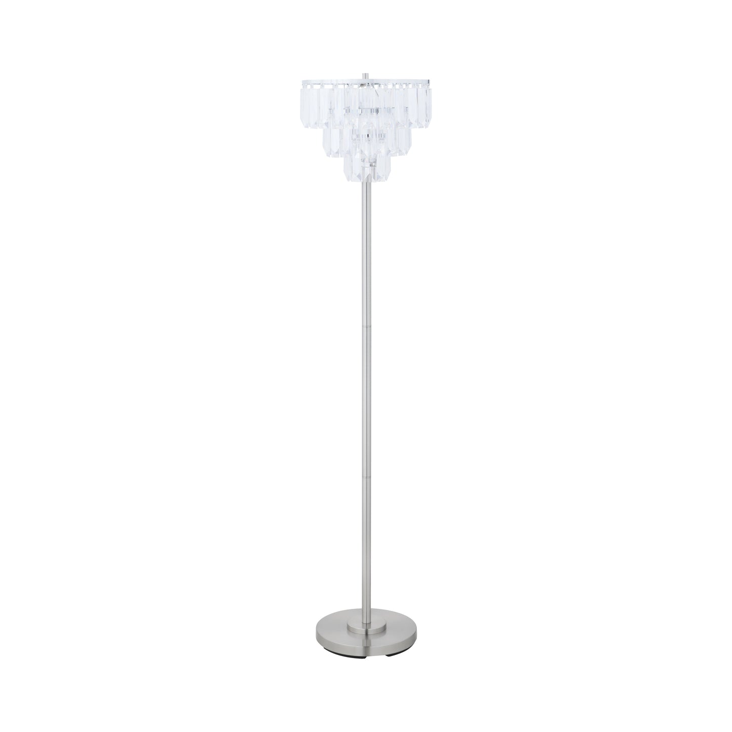 Metal Base Floor Lamp Chrome and Crystal