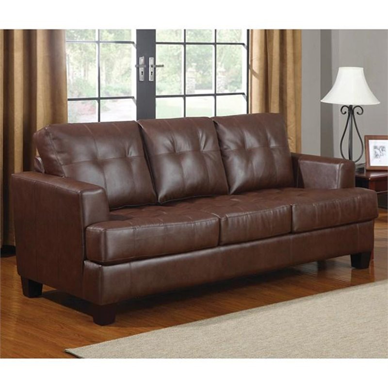 Samuel Upholstered Sleeper Sofa Dark Brown