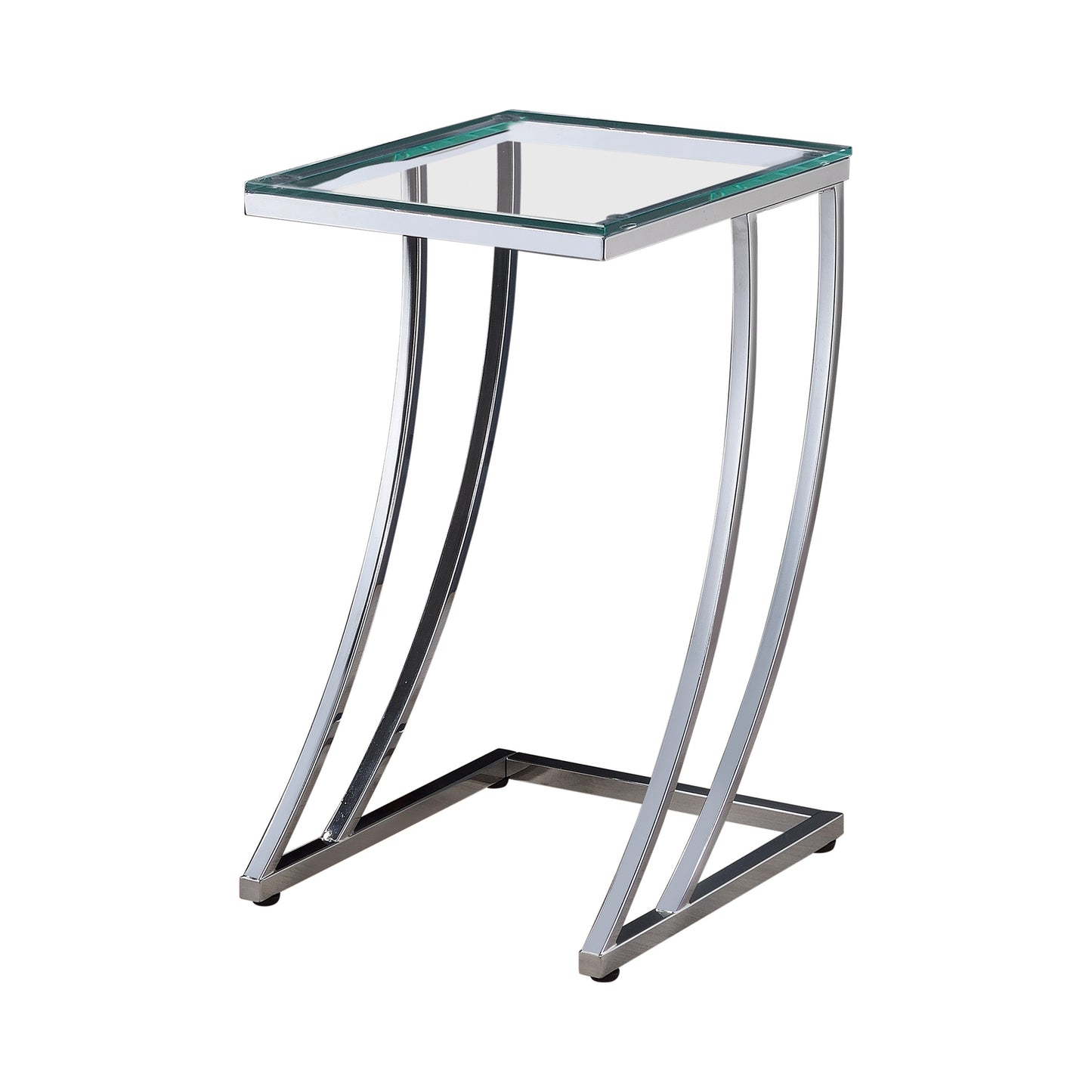 Rectangular Top Accent Table Chrome and Clear