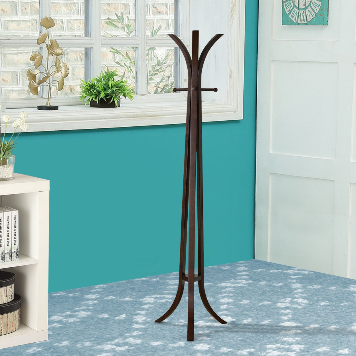 Coat Rack with 6 Hooks Cappuccino