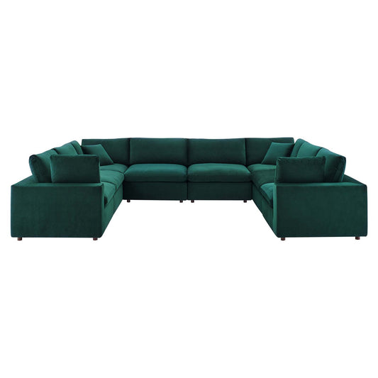 Commix Down Filled Overstuffed Performance Velvet 	8-Piece Sectional Sofa