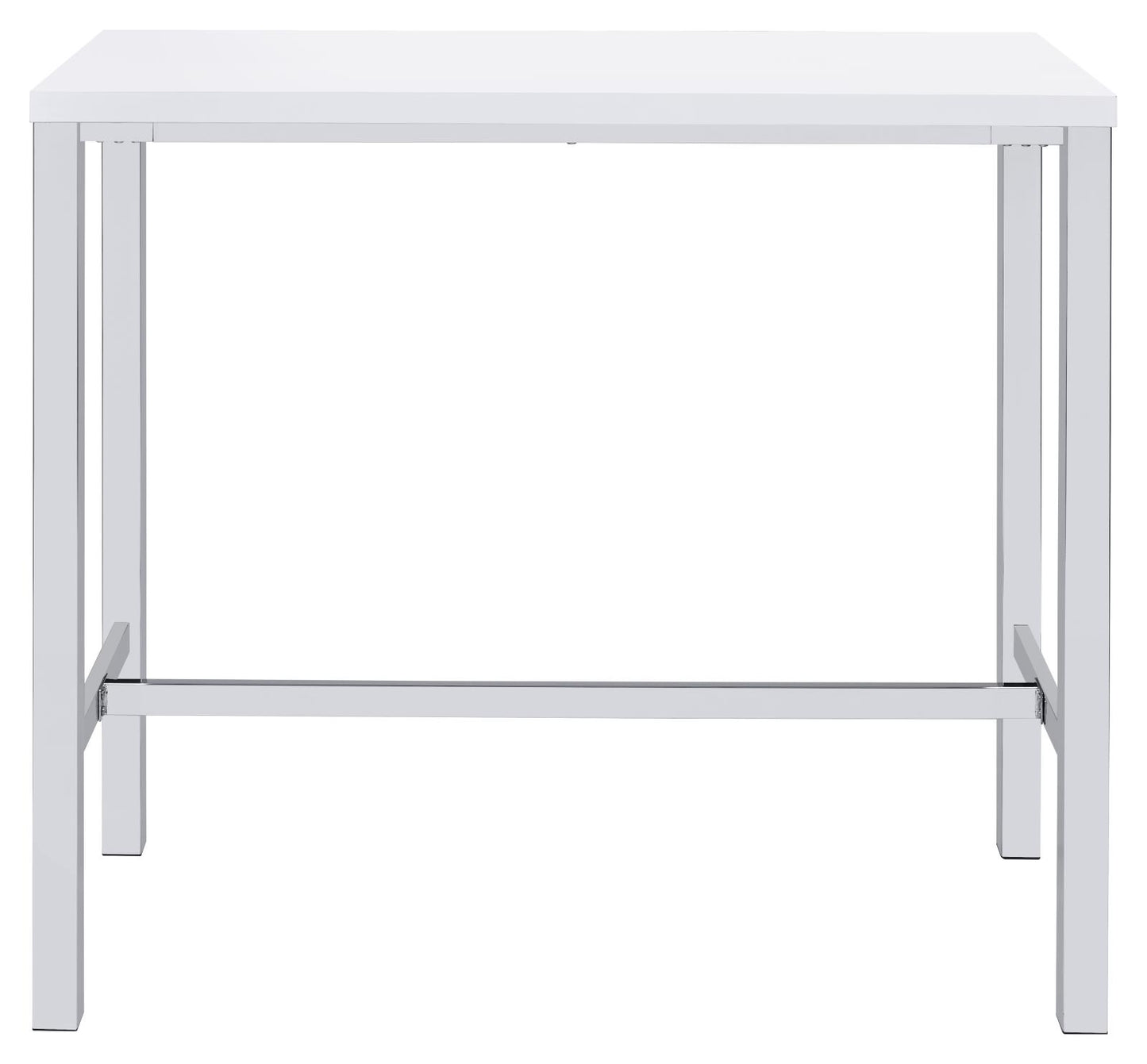 Natividad 5-piece Bar Set White High Gloss and Chrome