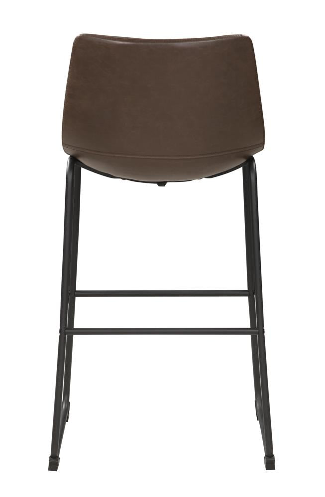 Michelle Armless Bar Stools Two-tone Brown and Black (Set of 2)