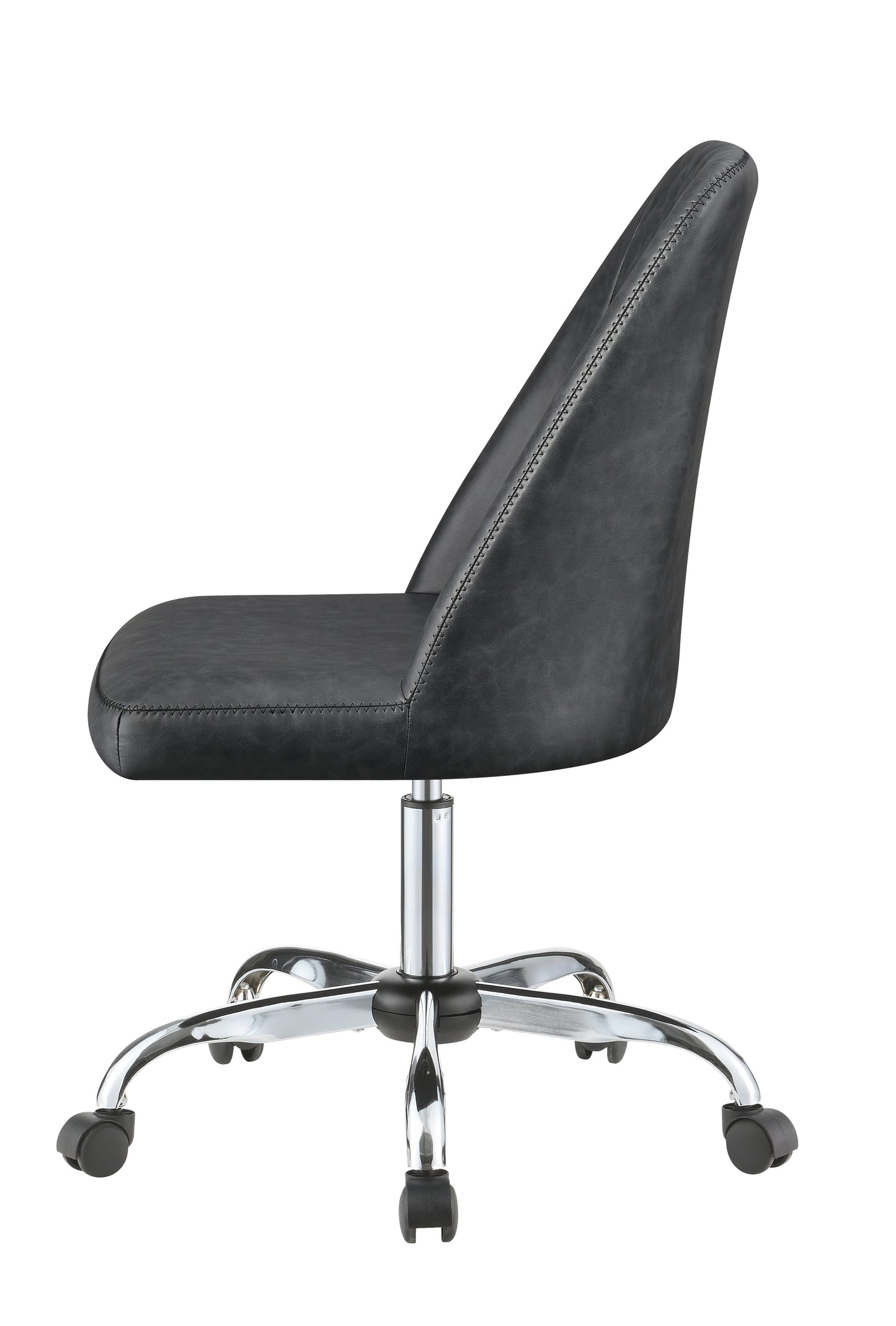 Upholstered Tufted Back Office Chair Grey and Chrome