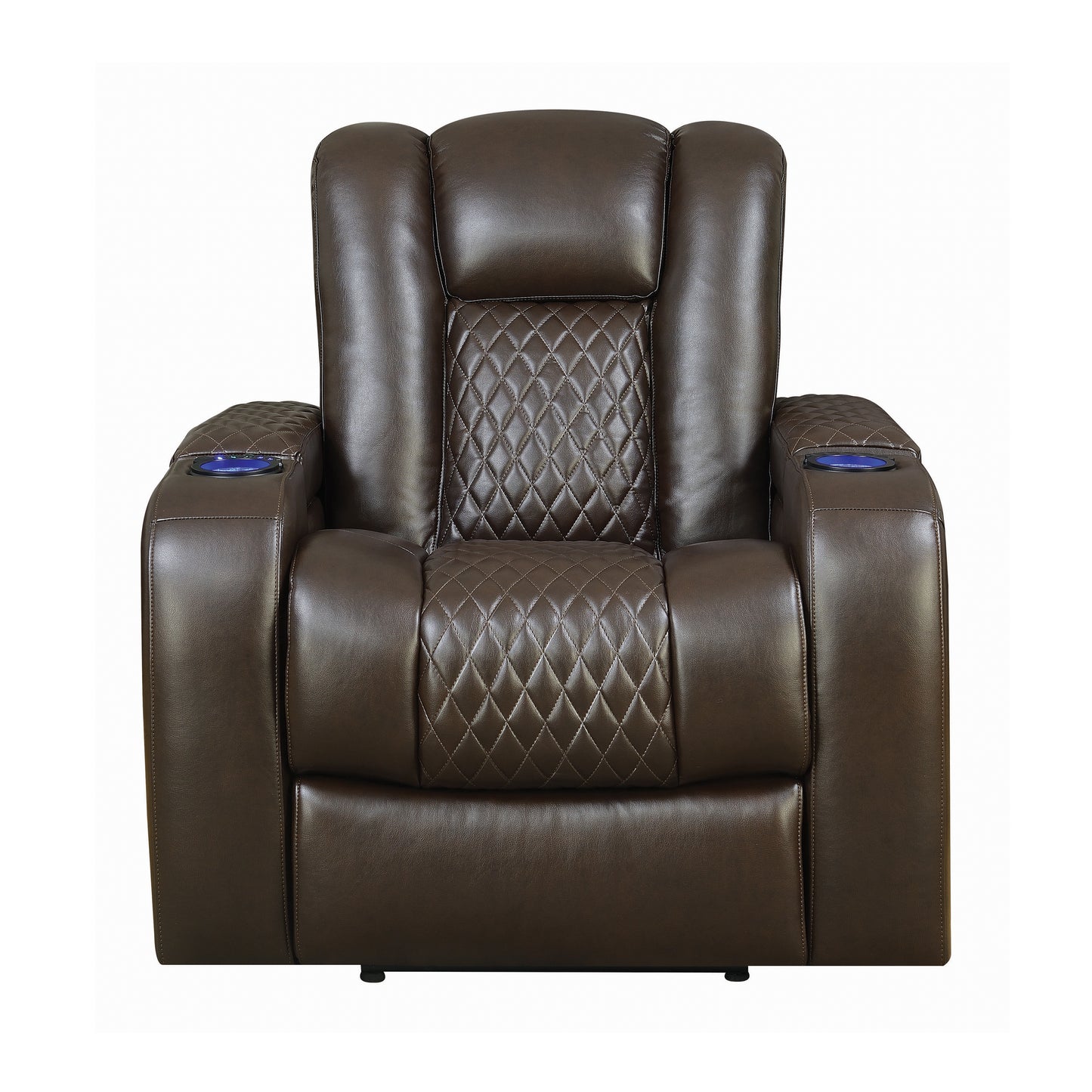Delangelo Power^2 Recliner with Cup Holders Brown