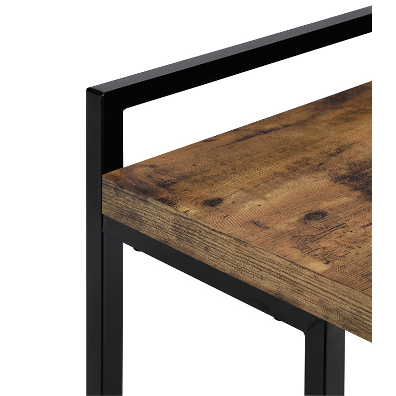 Rectangular Snack Table with Metal Base