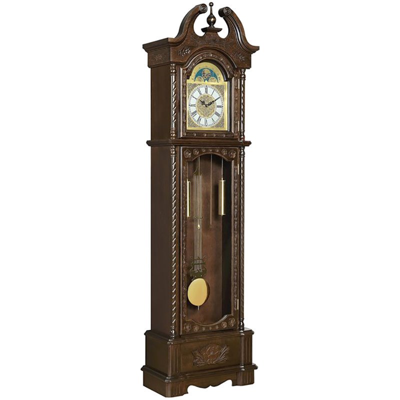 Grandfather Clock with Chime Golden Brown
