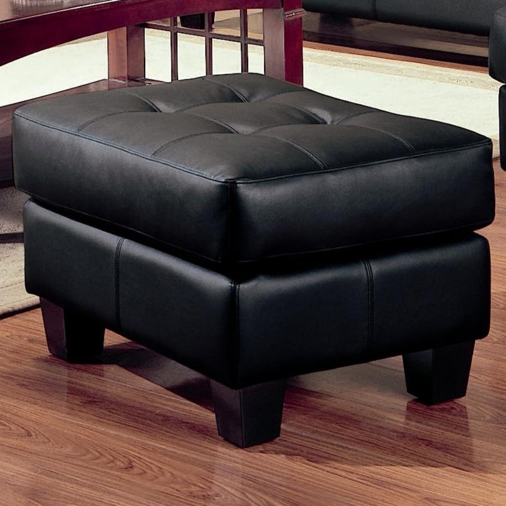 Samuel Tufted Ottoman Black