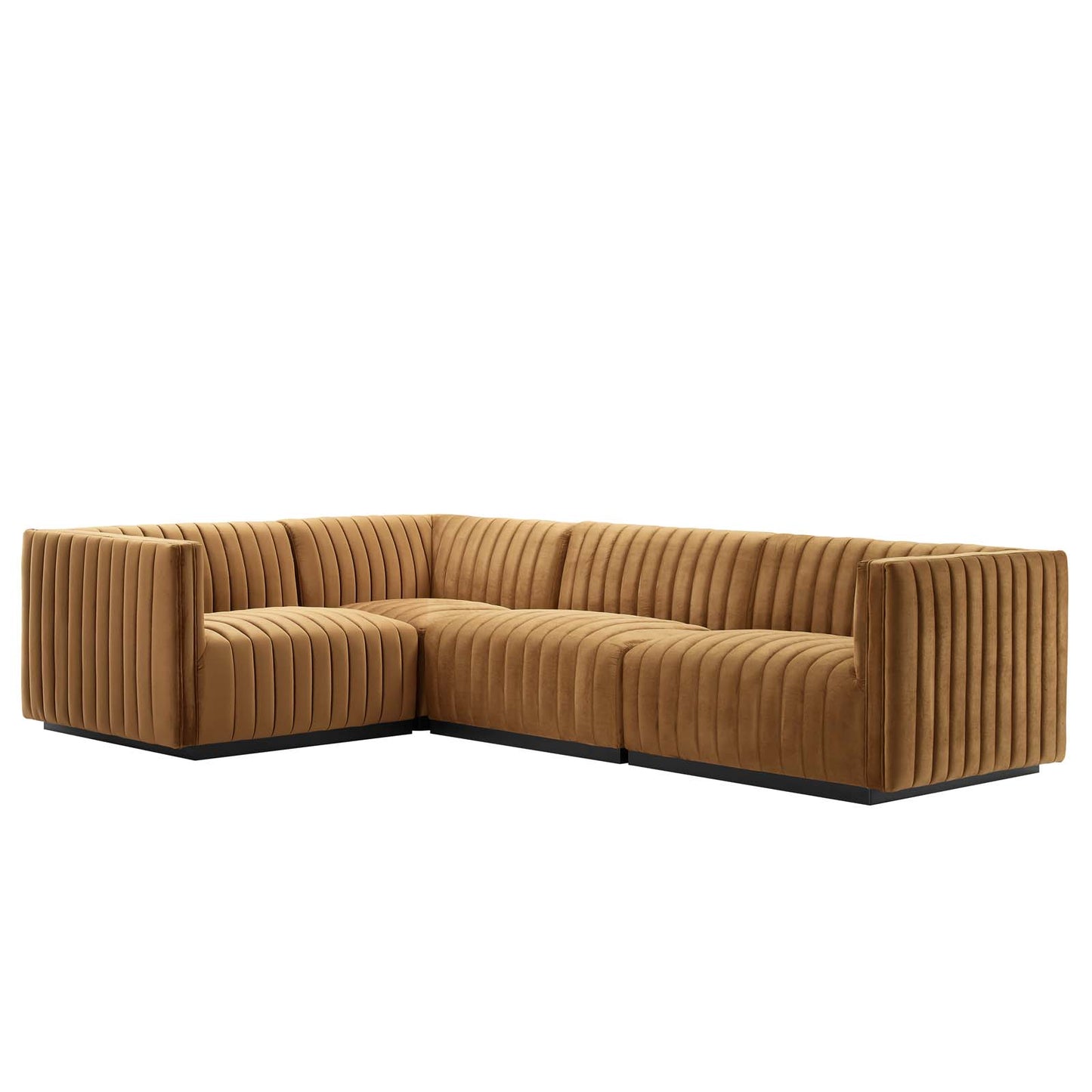 Conjure Channel Tufted Performance Velvet 4-Piece Sectional