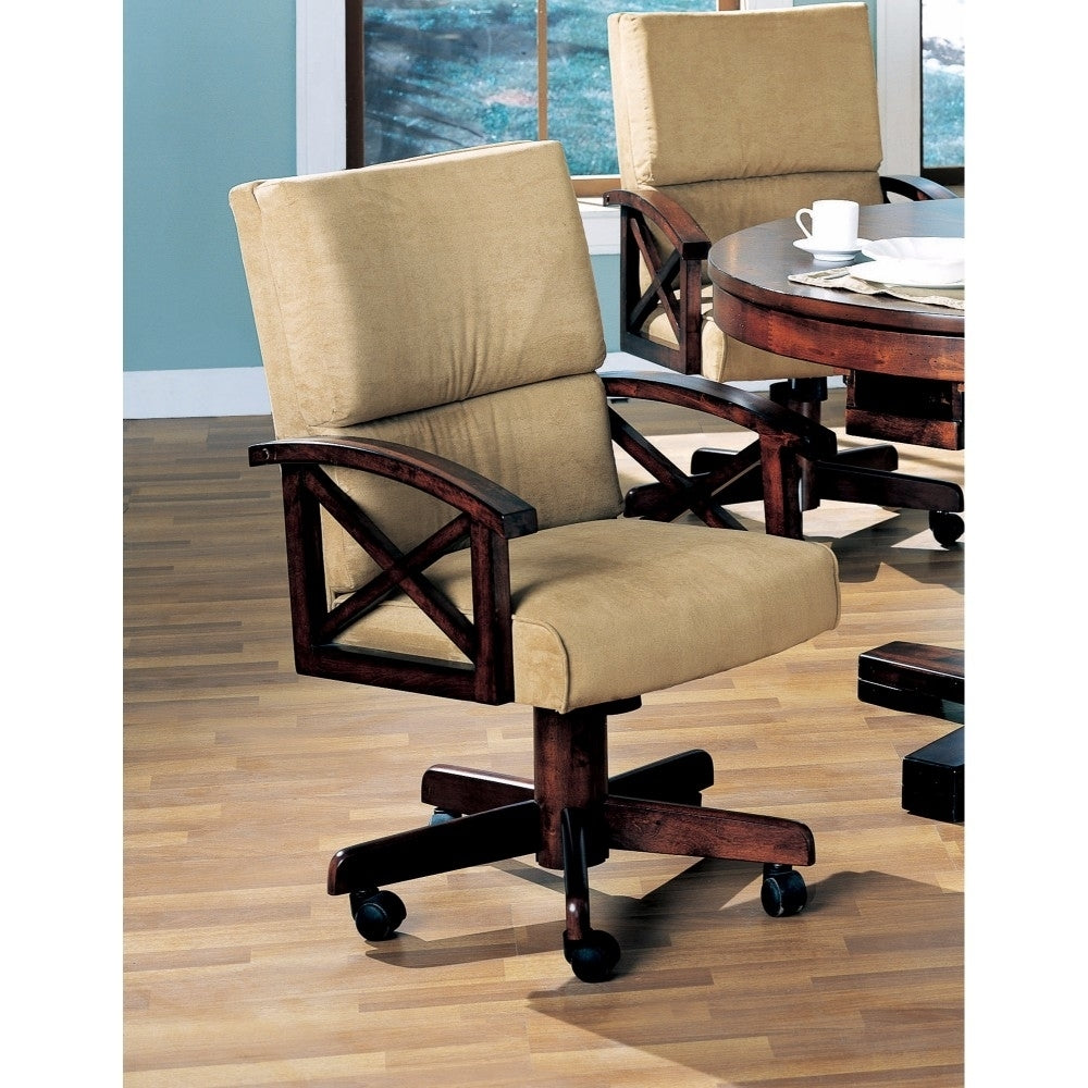 Marietta Upholstered Game Chair Tobacco and Tan
