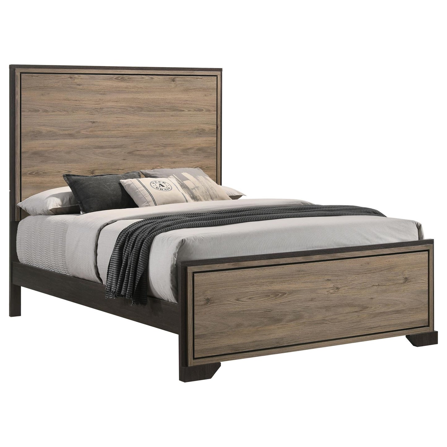 Baker Panel California King Bed Brown and Light Taupe