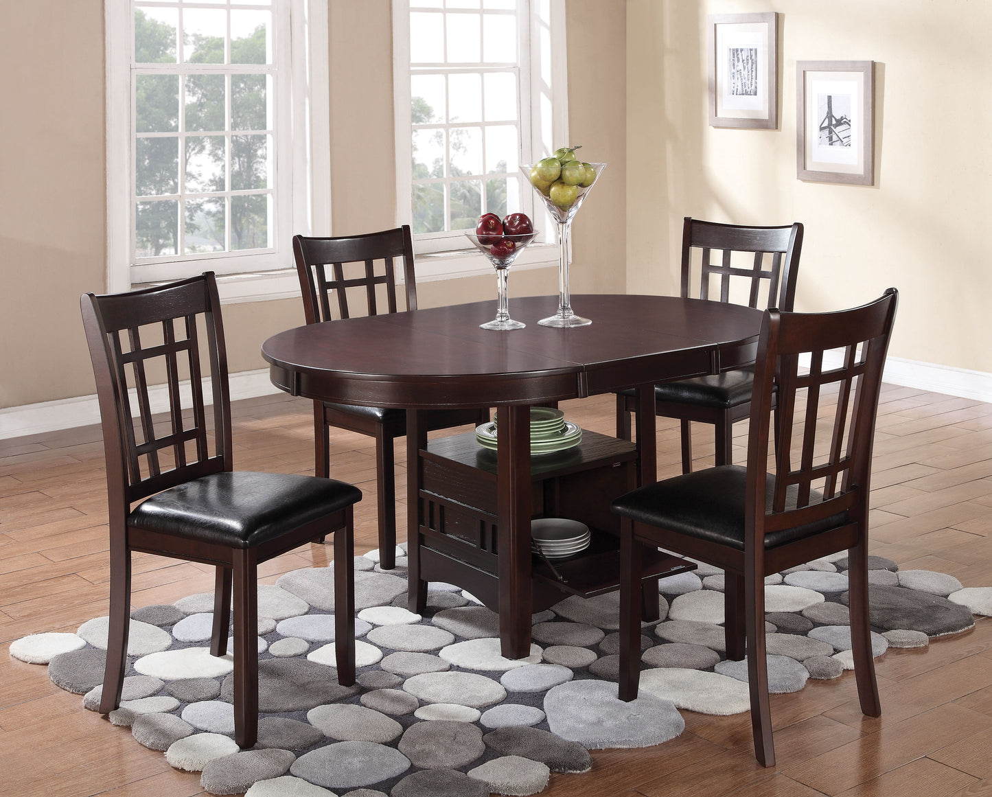 Lavon 5-piece Dining Room Set Espresso and Black