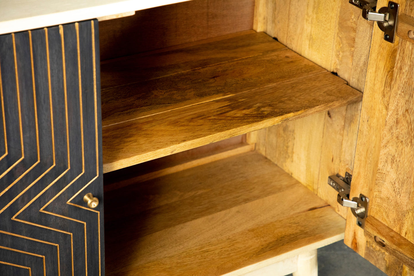 2-door Accent Cabinet White Washed and Black