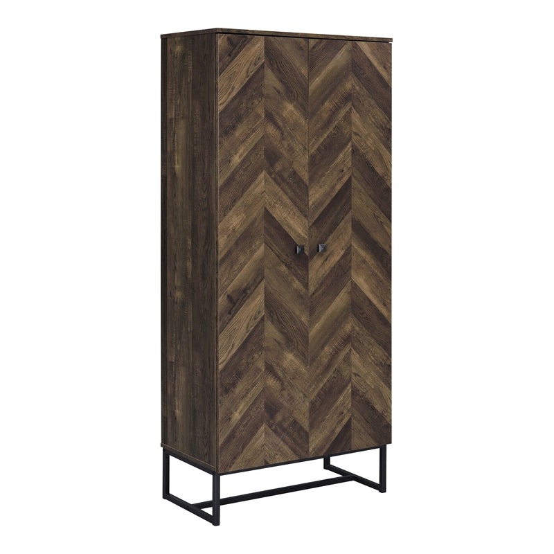 2-door Accent Cabinet Rustic Oak and Gunmetal