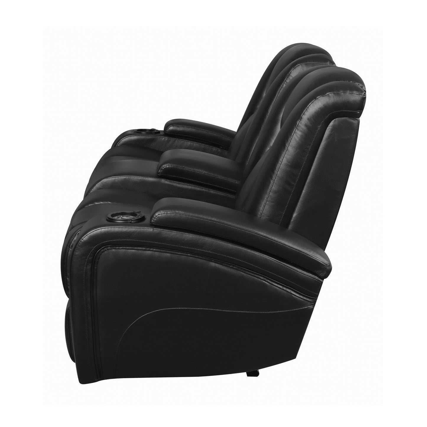 Delange Power^2 Loveseat with Headrests Black