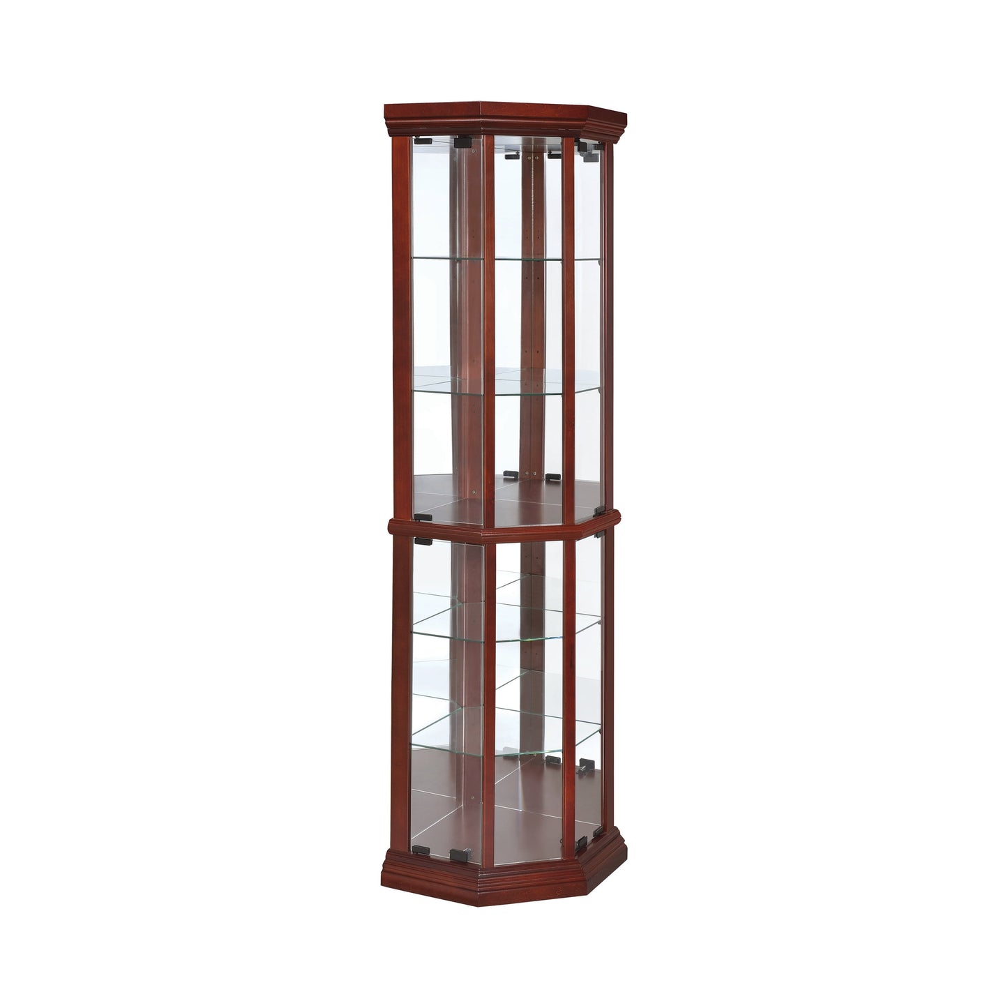 6-shelf Corner Curio Cabinet Medium Brown