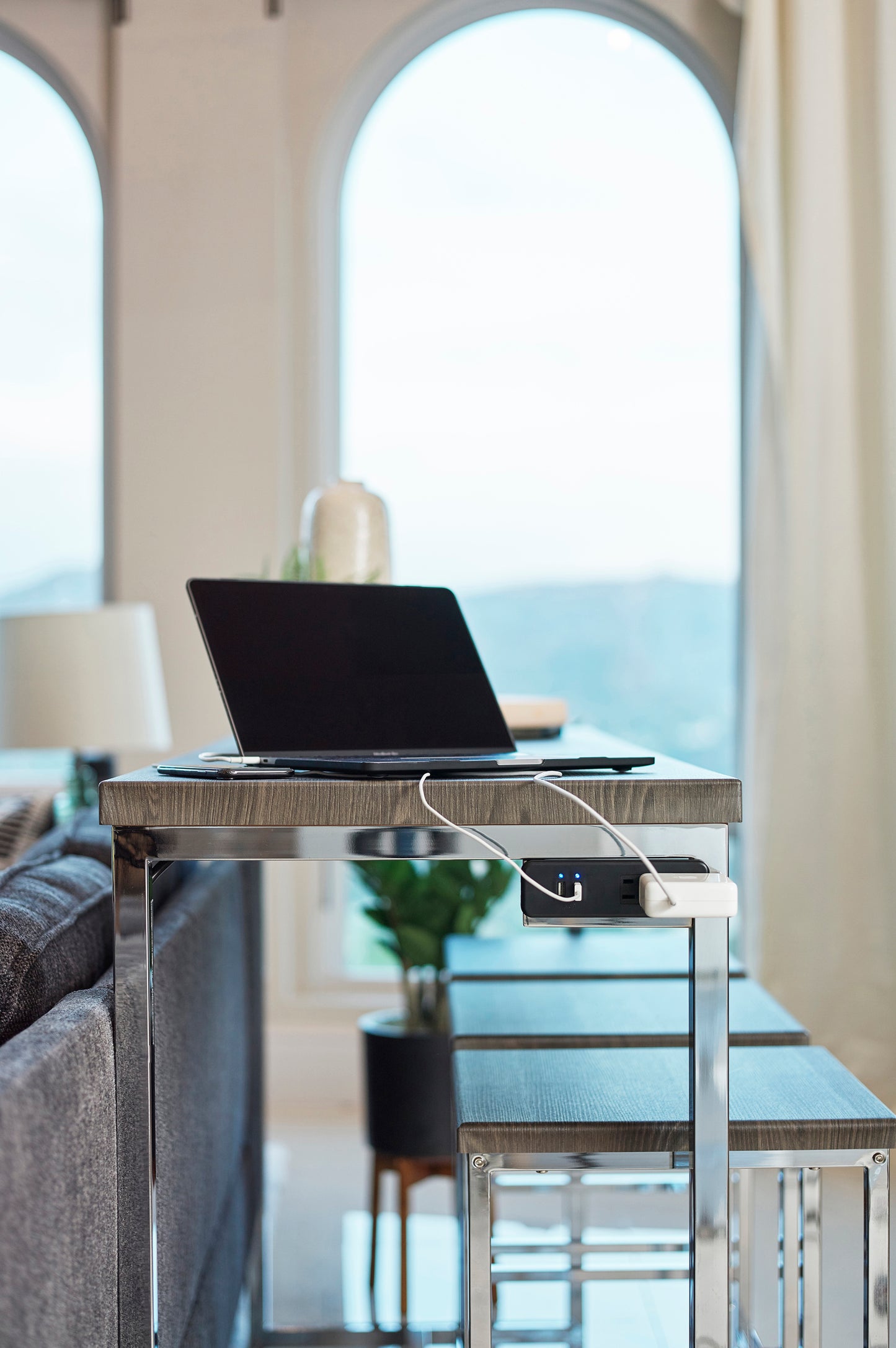 Marmot 4-piece Rectangle Counter Height Set Dark Oak and Chrome