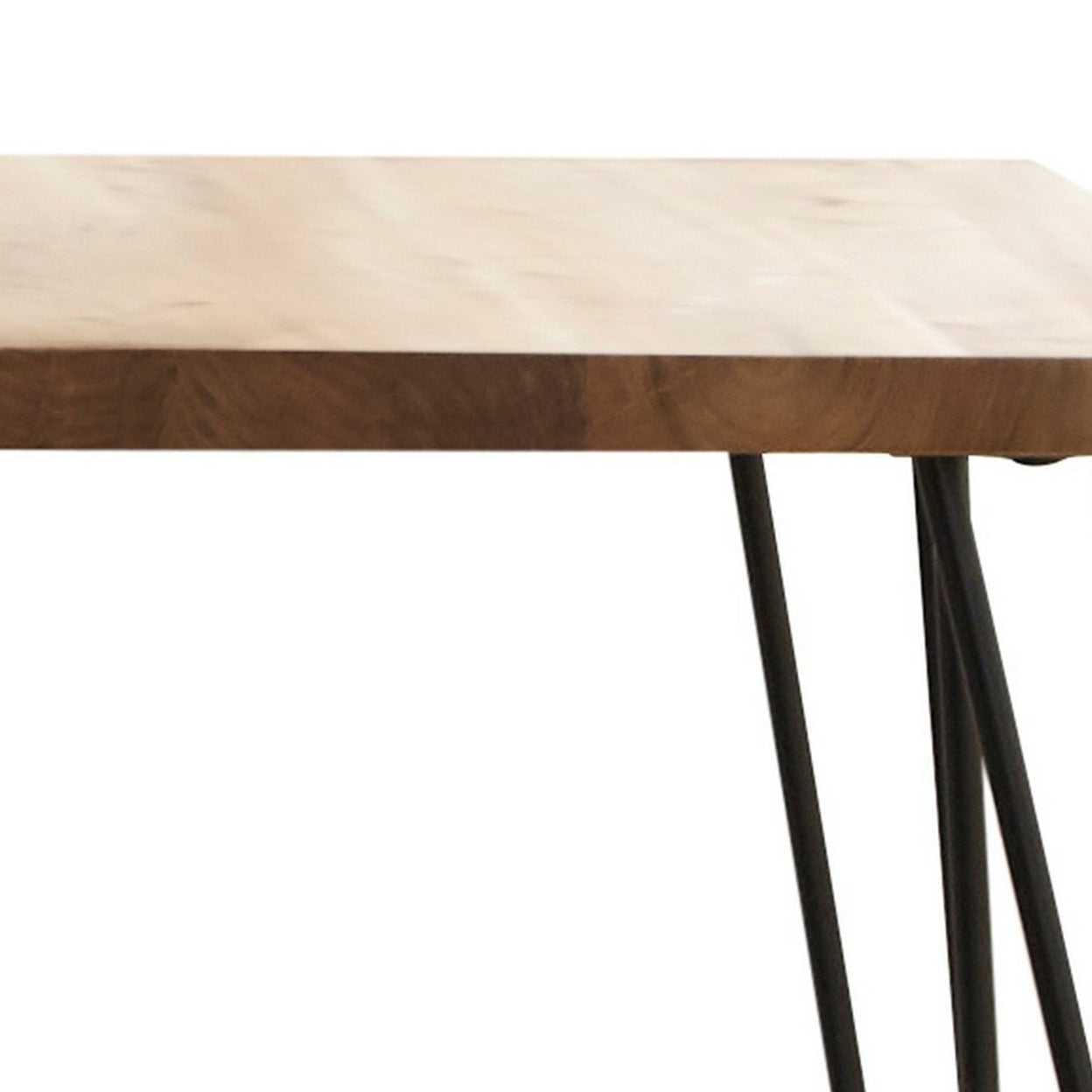 Gano End Table with Hairpin Leg Natural and Matte Black
