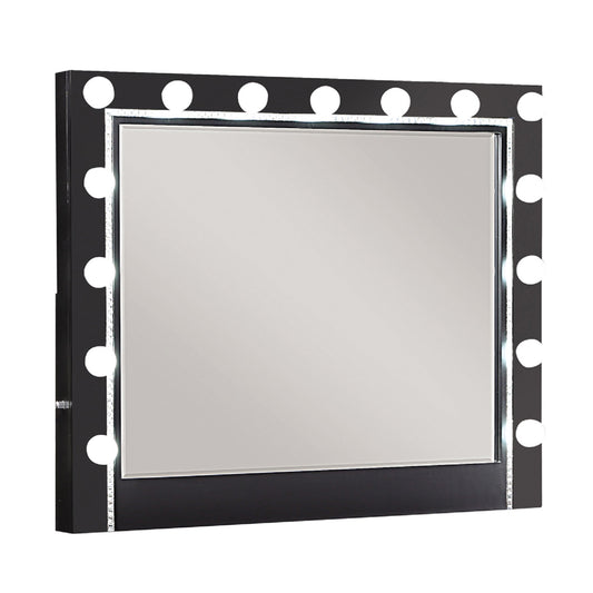 Eleanor Black Rectangular Mirror with Light