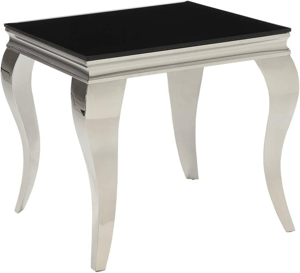 Square End Table Chrome and Black