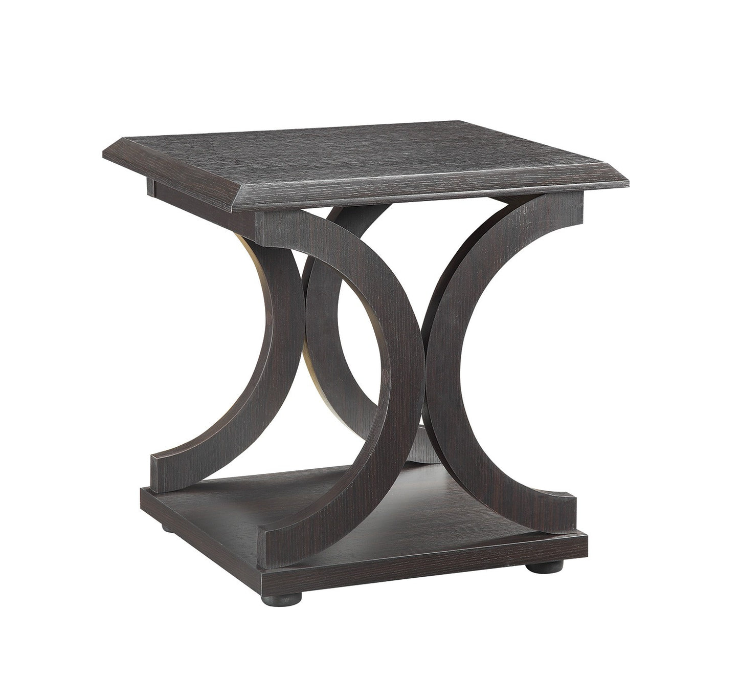 C-shaped Base End Table Cappuccino