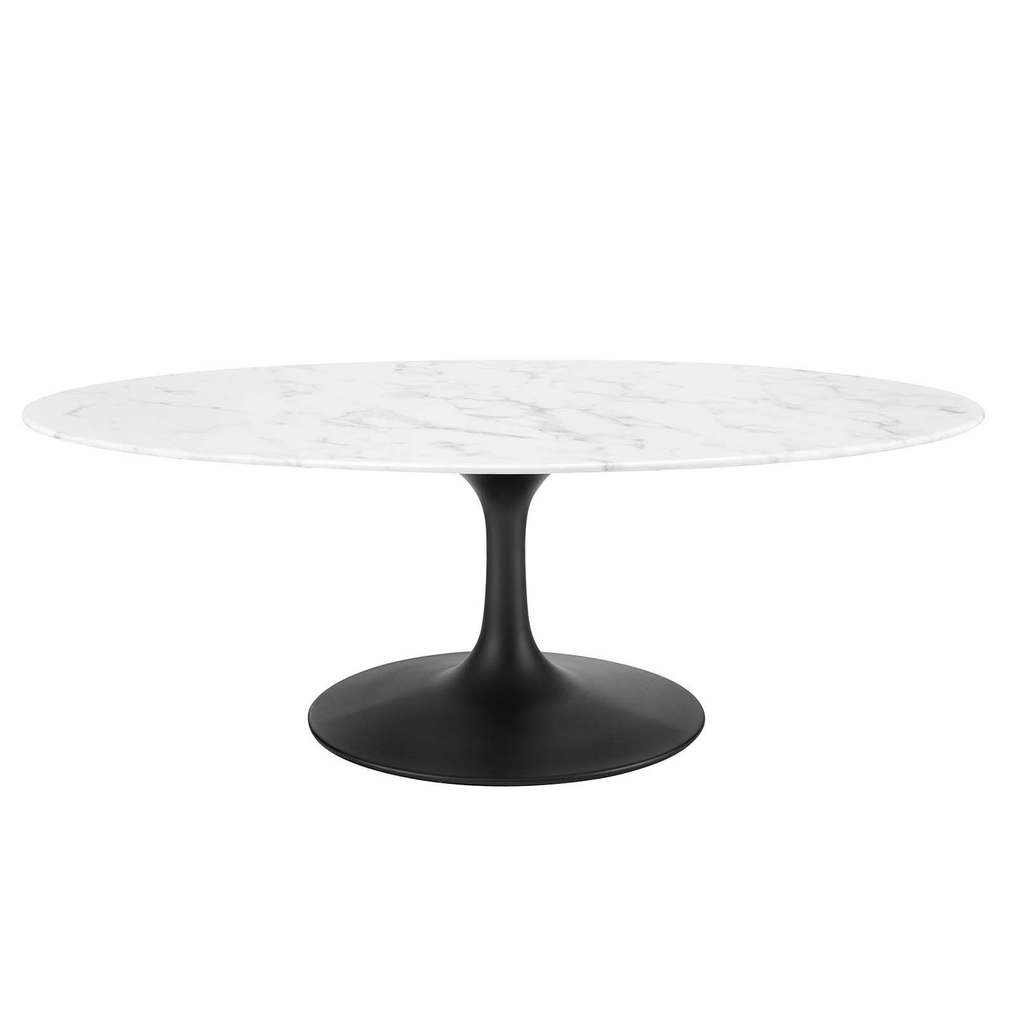 Lippa 48" Oval-Shaped Artificial Marble Coffee Table