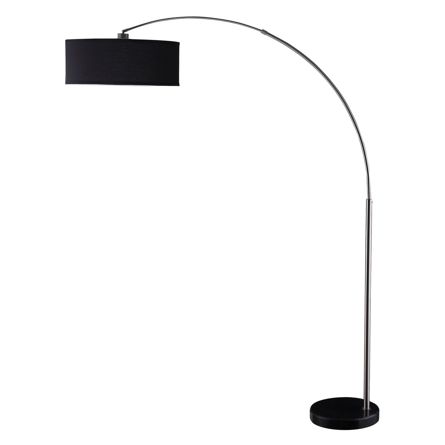 Drum Shade Floor Lamp Black and Chrome