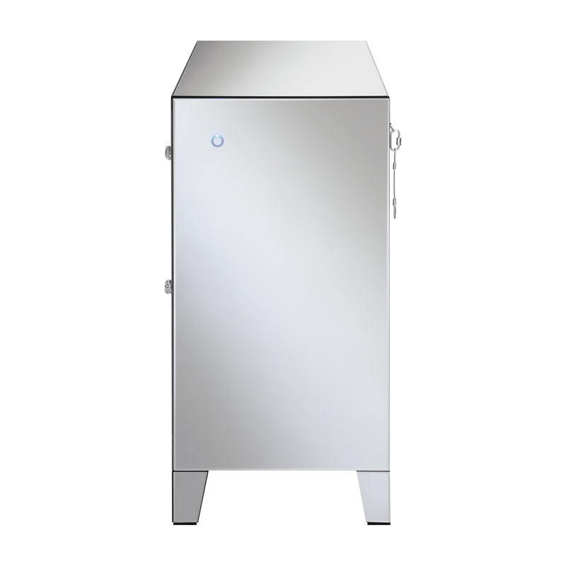 2-drawer Accent Cabinet Clear Mirror with LED Lighting