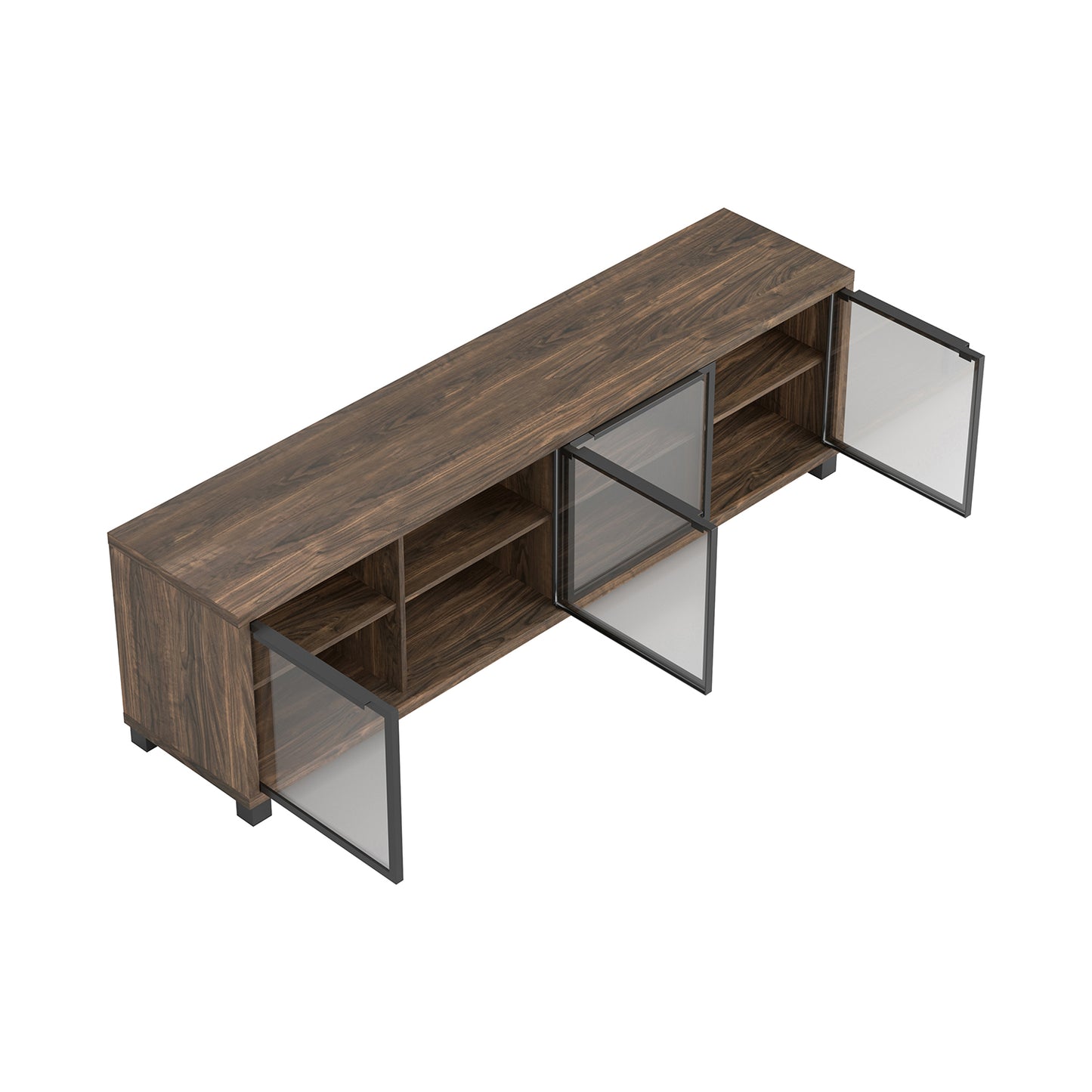 4-door TV Console Aged Walnut