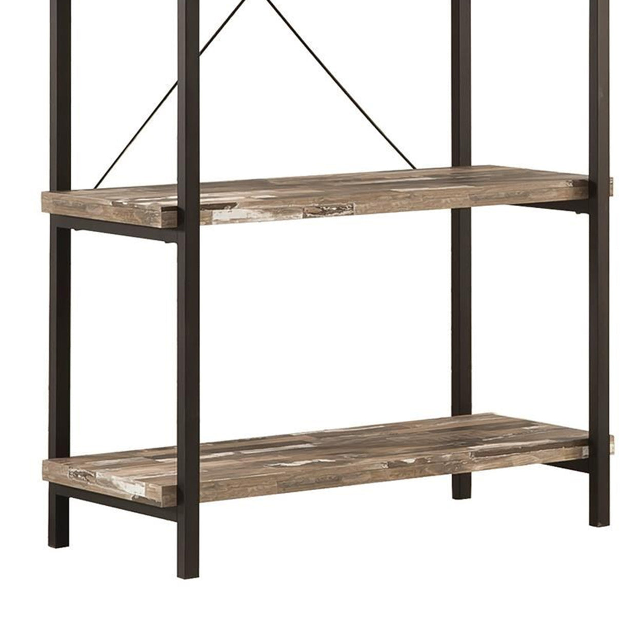 Skelton 4-shelf Bookcase Salvaged Cabin and Black