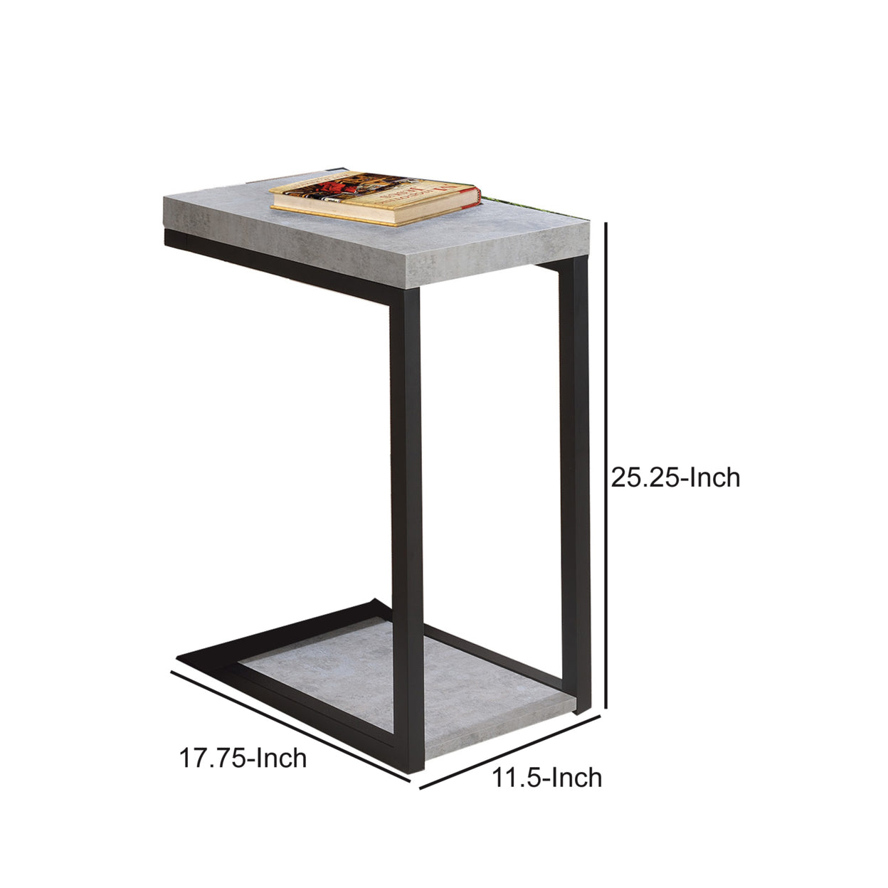 Accent Table Cement and Black