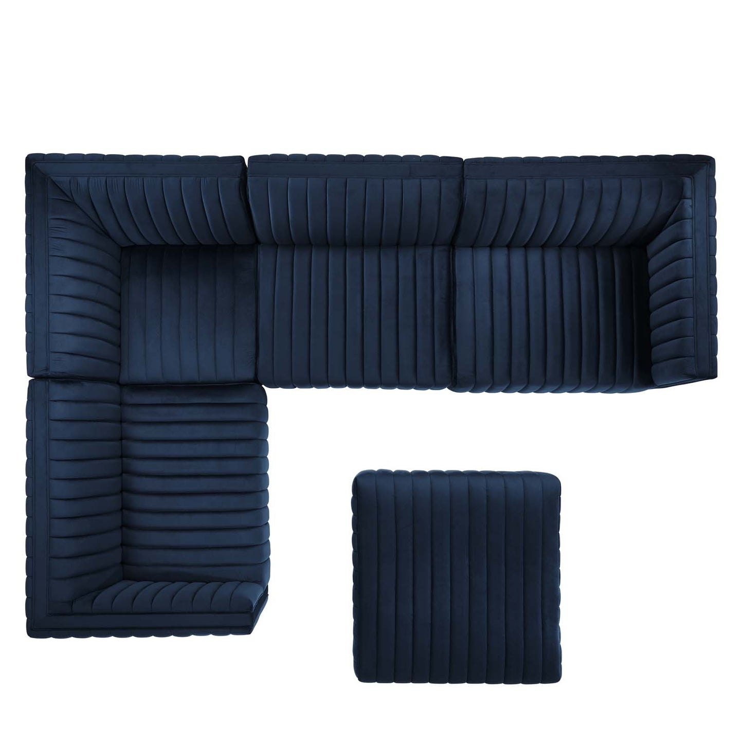 Conjure Channel Tufted Performance Velvet 5-Piece Sectional