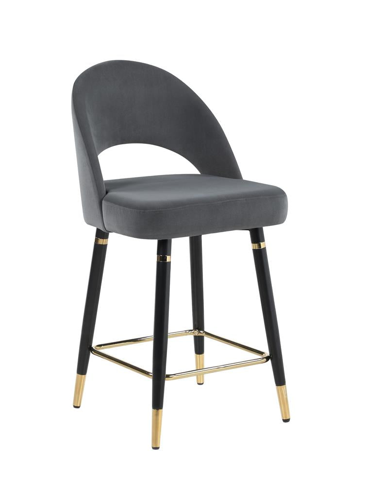 Reyes Arched Back Upholstered Counter Height Stools Grey (Set of 2)